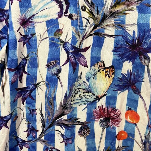 Paisley & Gray Men’s Blue Floral Slim Fit Stretch Collared Polo Shirt Size Small - Picture 5 of 10